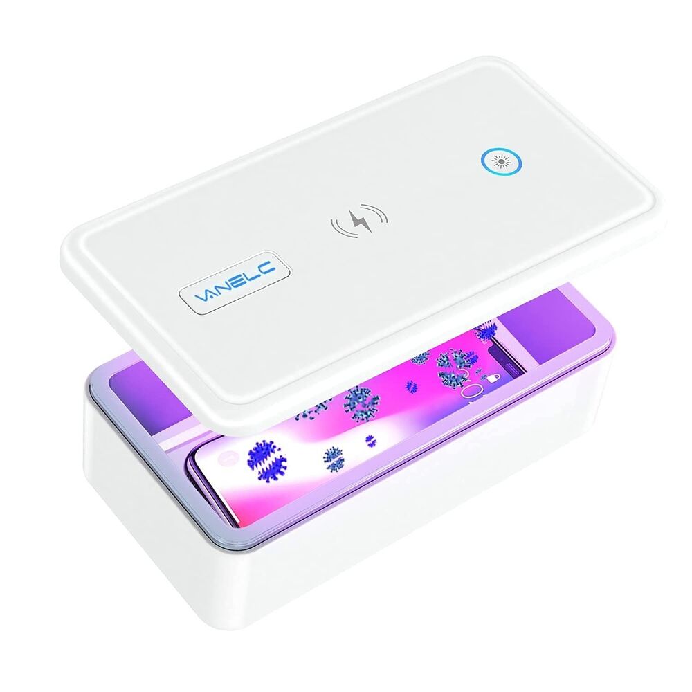 VANELC UV-C Phone Sanitizer Box Qi Wireless Charger for Phones Jewelry New